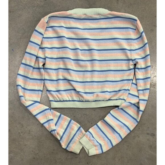 Zara Pastel Striped Cropped Sweater Size Small - Picture 3 of 3